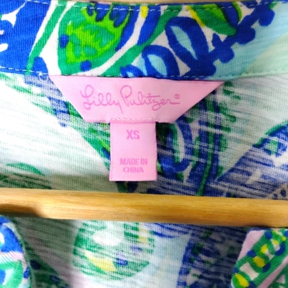 Lilly Pulitzer Marlowe Tank XS Blue Green Paisley Print Resort Preppy Summer - Picture 5 of 7